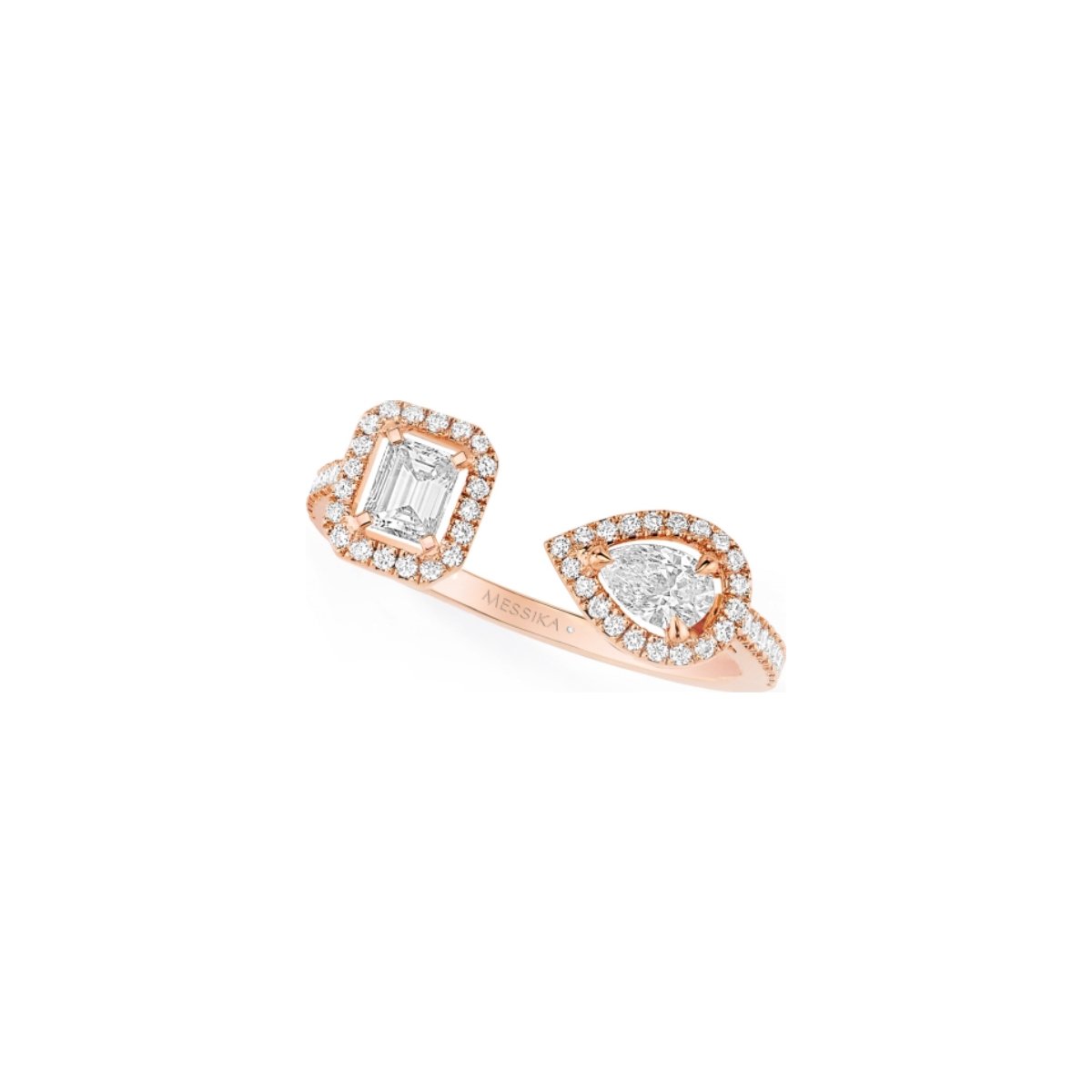 Bague Messika My Twin Toi & Moi en or rose et diamants de 2x0.15ct