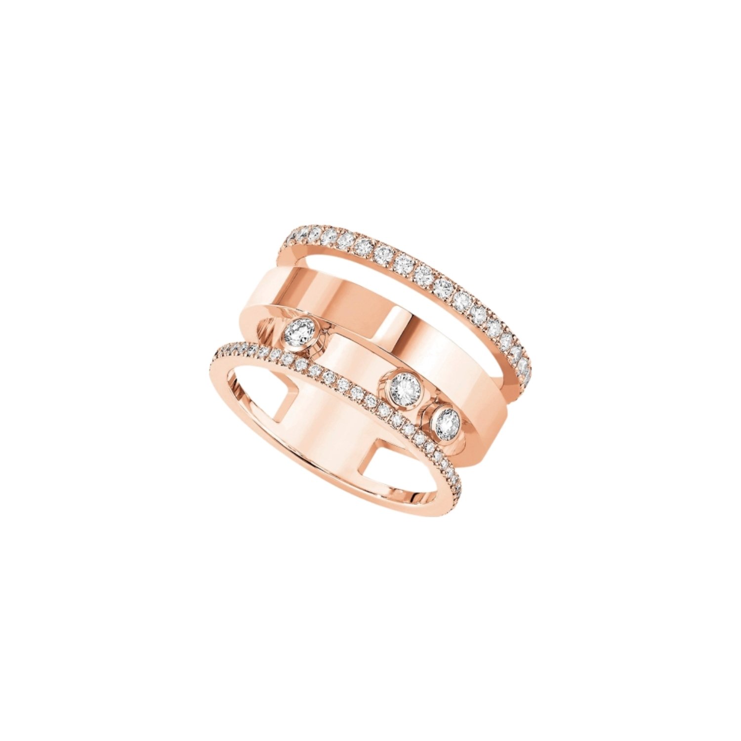 Bague Messika Move Romane GM en or rose et diamants