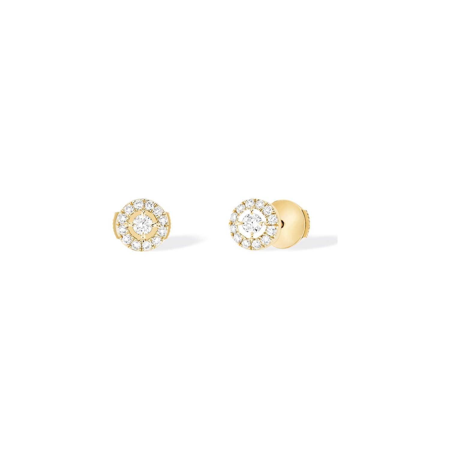 Boucles d'oreilles Messika Joy Diamants Ronds PM en or jaune et diamants