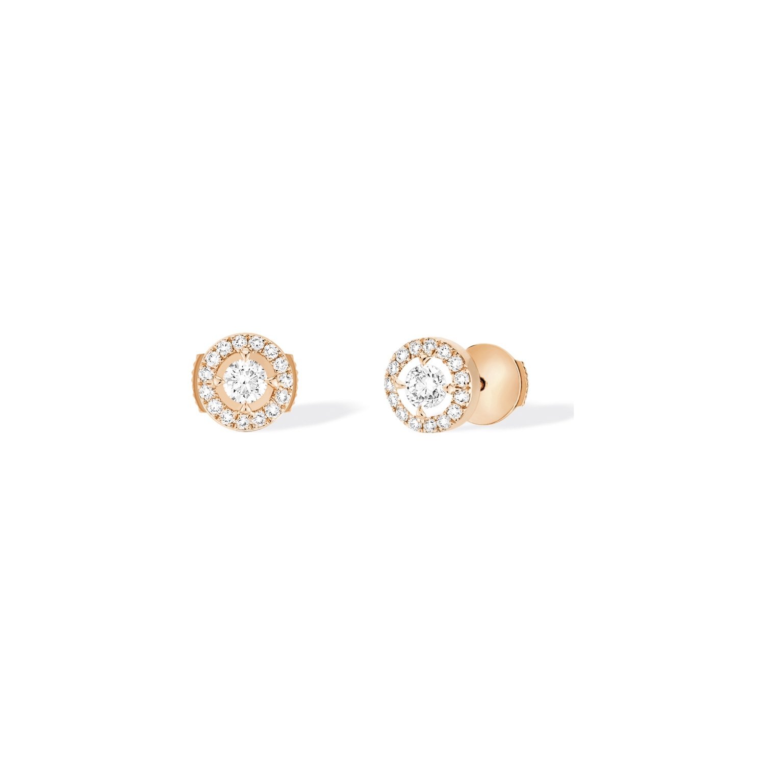 Boucles d'oreilles Messika Joy en or rose et diamants 2x0.10ct