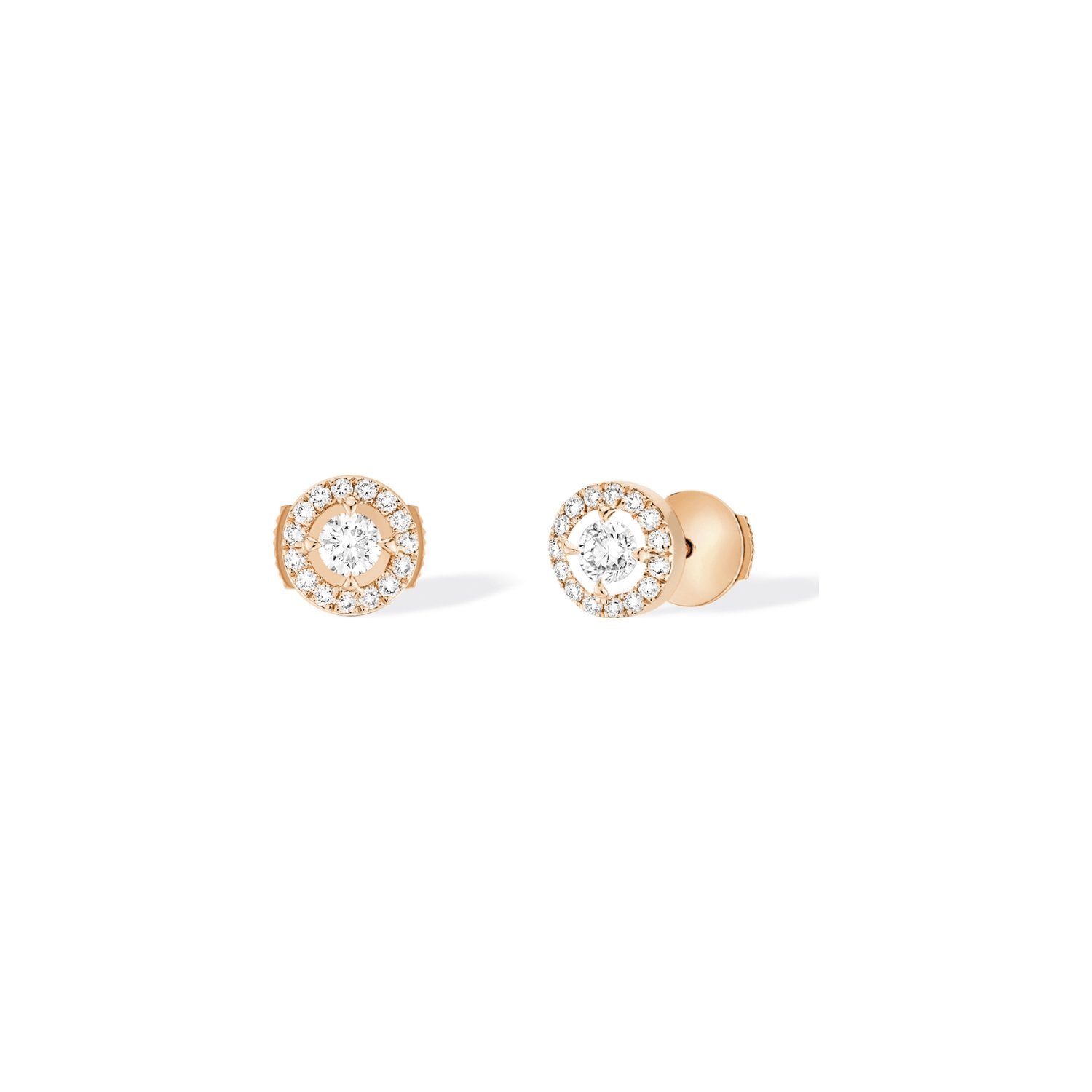 Boucles d'oreilles Messika Joy Diamants Ronds en or rose et diamants