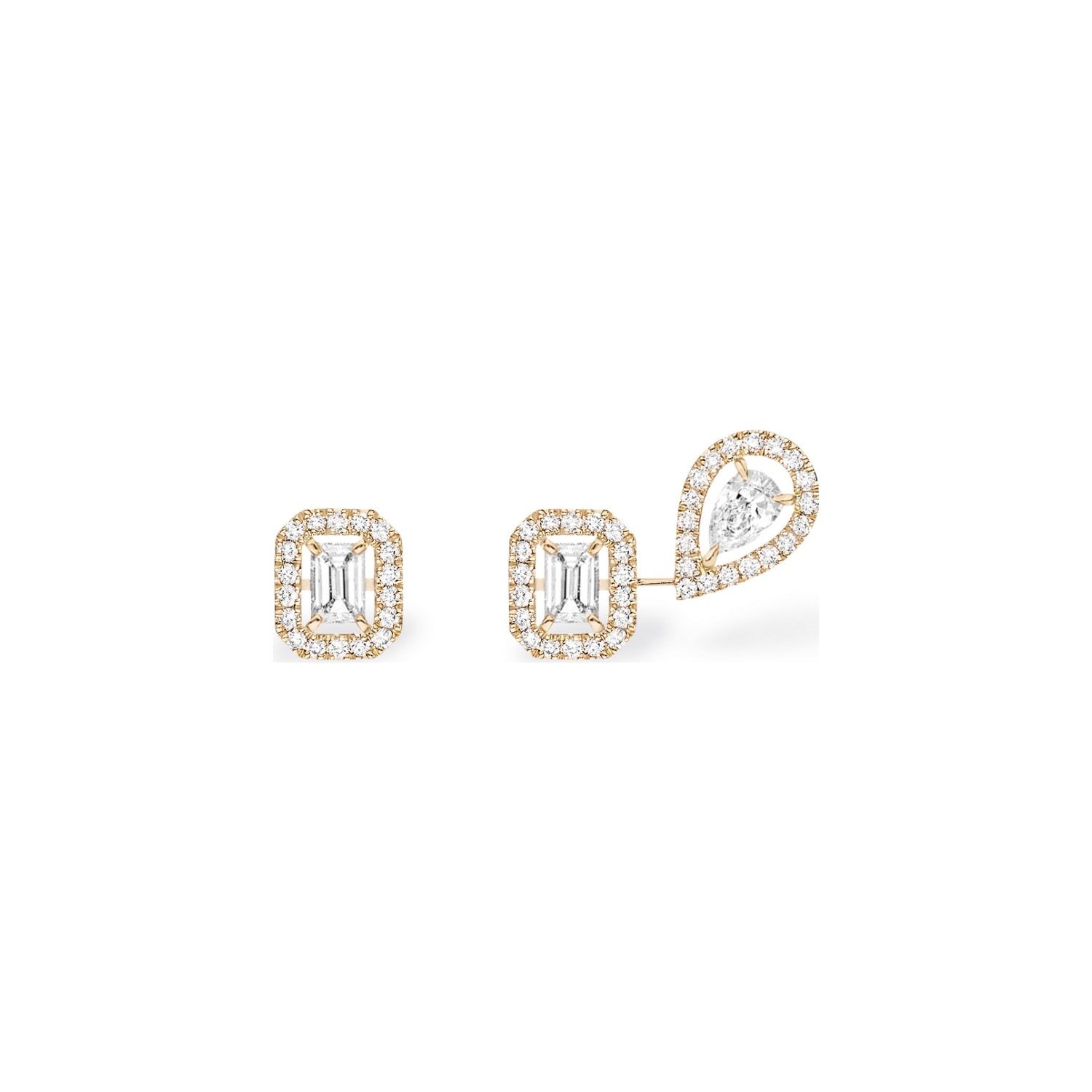 Boucles d'oreilles Messika My Twin 1+2 en or jaune et diamants 3x0.10ct