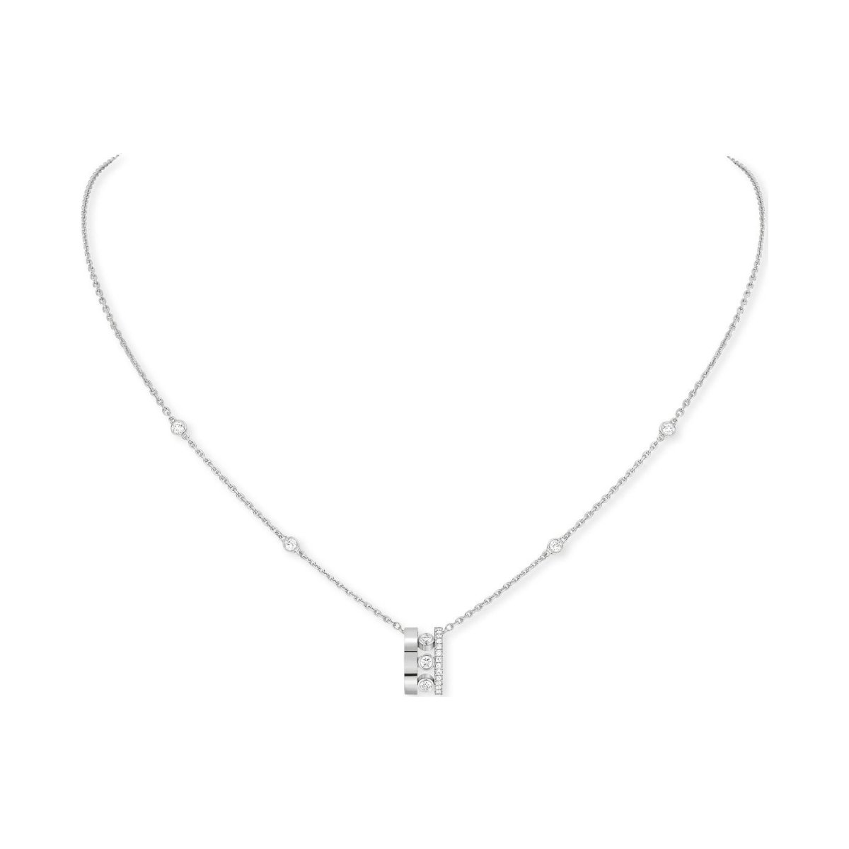 Collier Messika Move Romane en or blanc et diamants