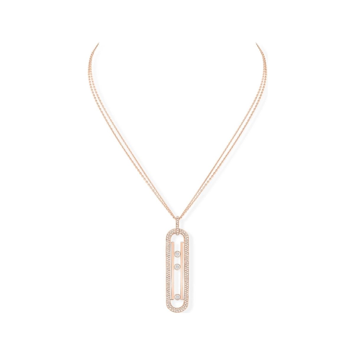 Collier sautoir Messika Move 10th en or rose et diamants