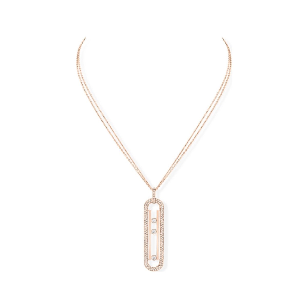 Collier sautoir Messika Move 10th en or rose et diamants