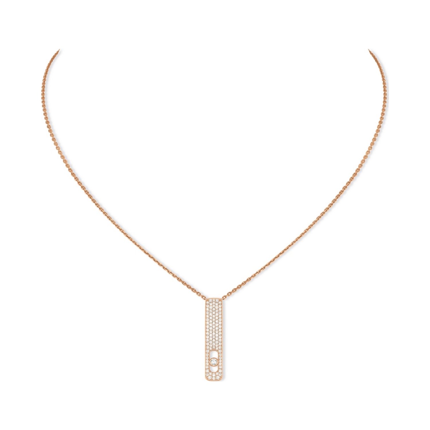 Collier Messika My First Diamond pavé en or rose et pavé de diamants