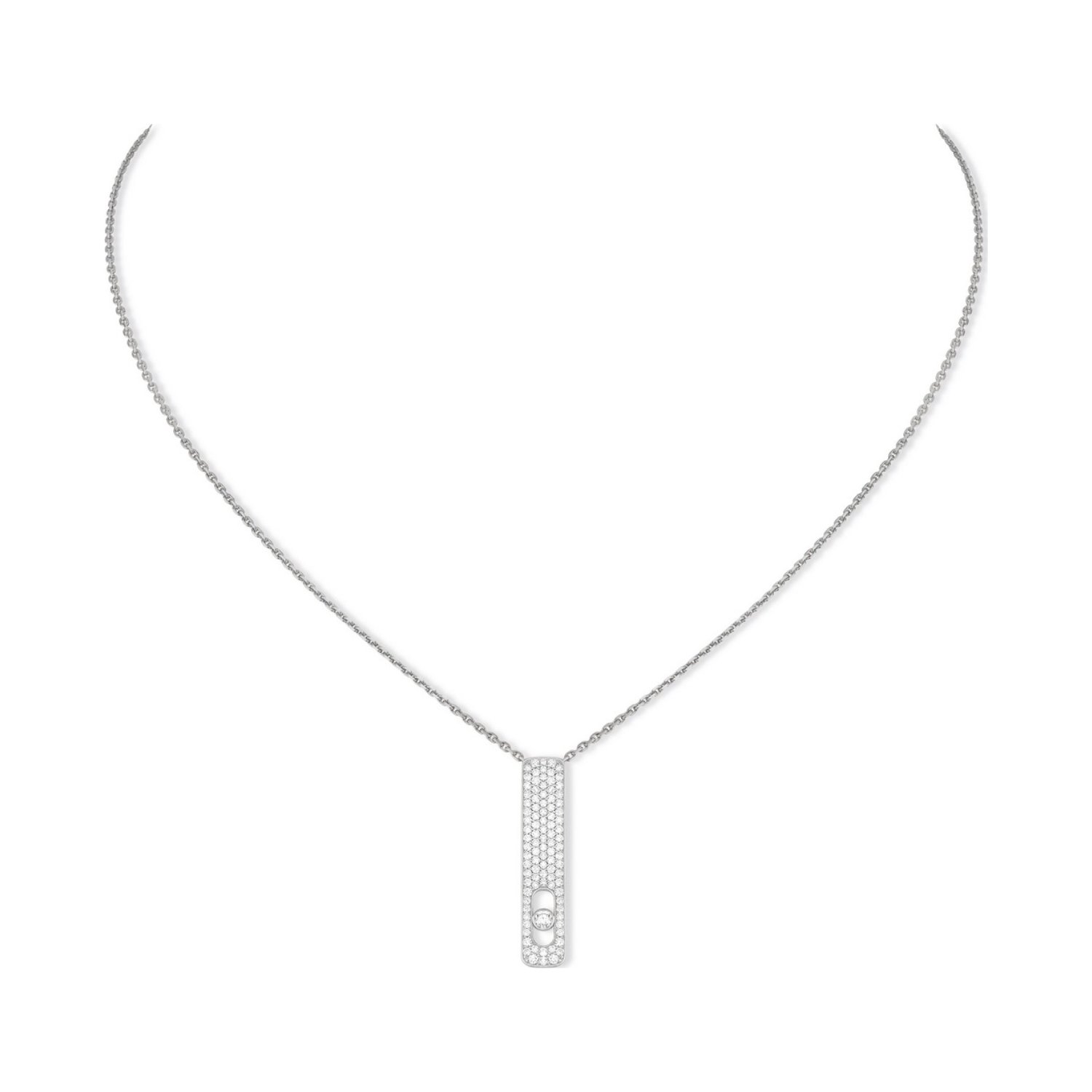 Collier Messika My First Diamond en or blanc et pavé de diamants