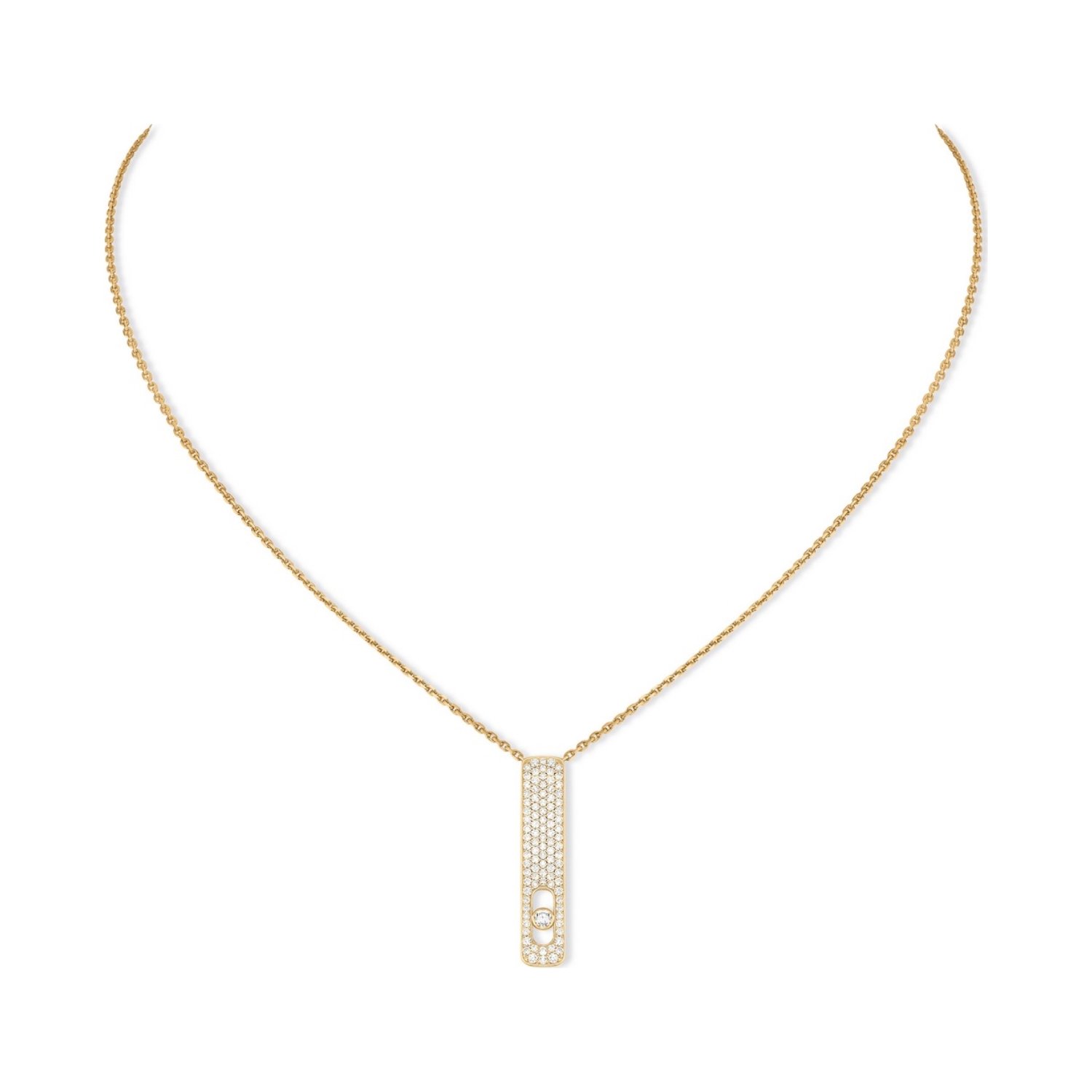 Collier Messika My First Diamond pavé en or jaune et pavé de diamants