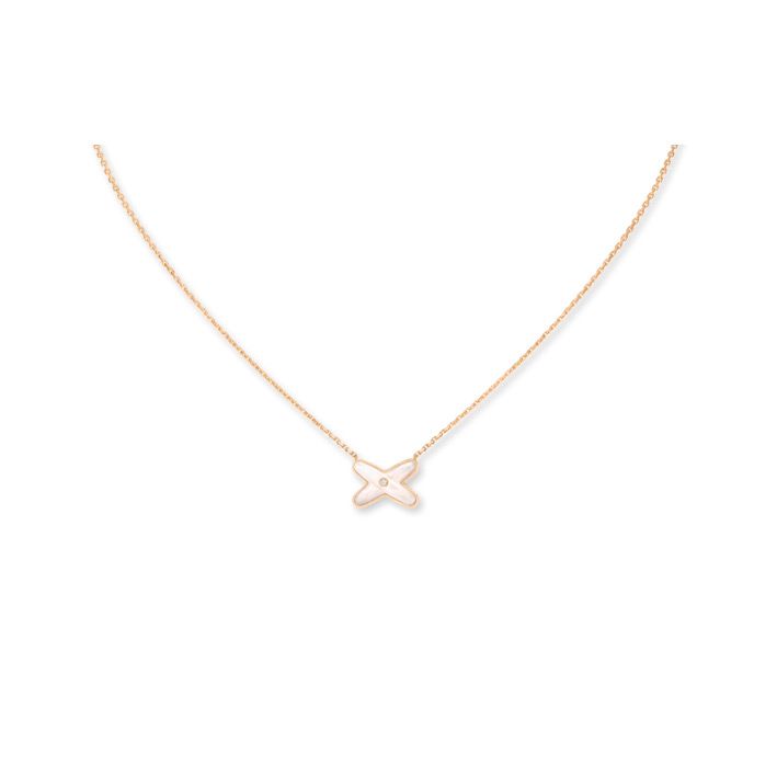 Pendentif Chaumet Jeux de Liens en or rose, nacre et diamant