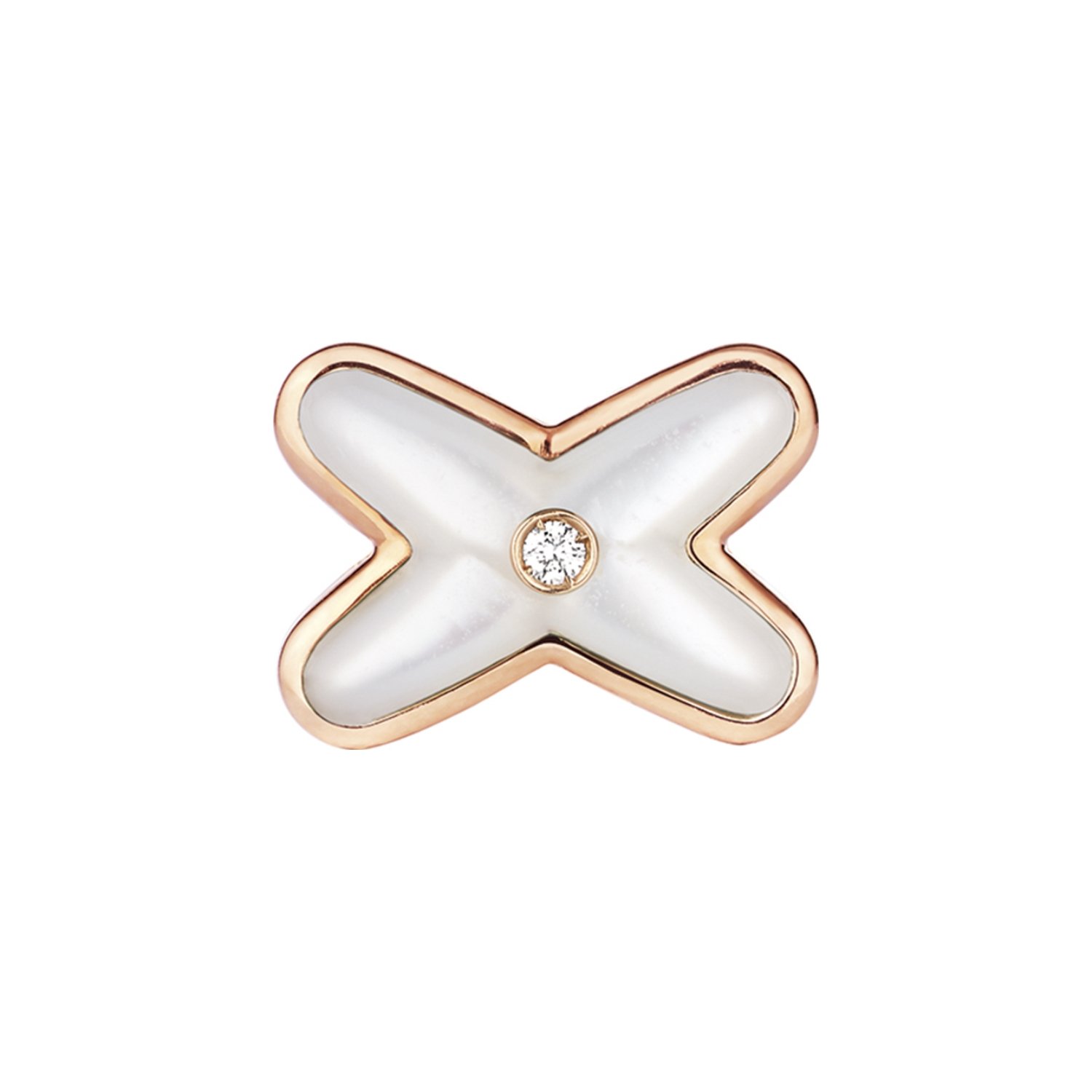 Mono boucle d'oreille Chaumet Jeux de Liens en or rose, diamant et gris