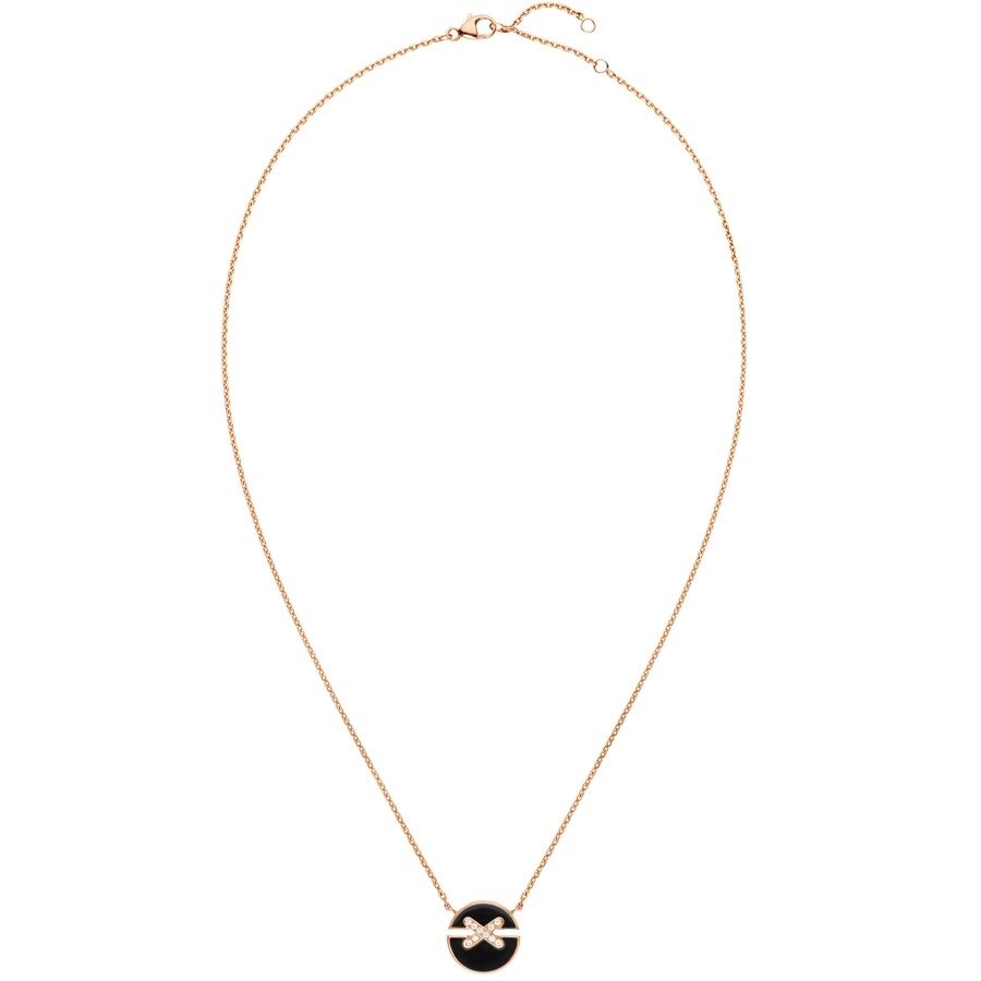 Pendentif Chaumet Jeux de Liens Harmony petit modèle en or rose, onyx et diamants