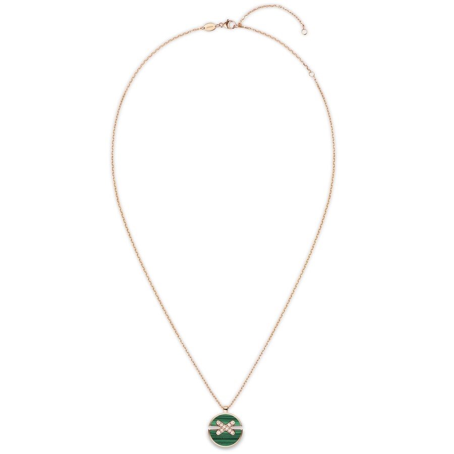 Pendentif Chaumet Jeux de Liens Harmony moyen modèle en or rose, malachite et diamants