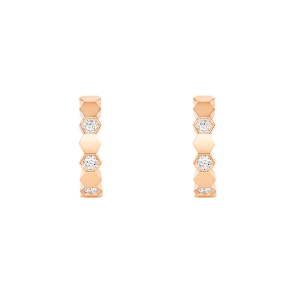 Boucles d'oreilles créoles Chaumet Bee de Chaumet en or rose et diamants