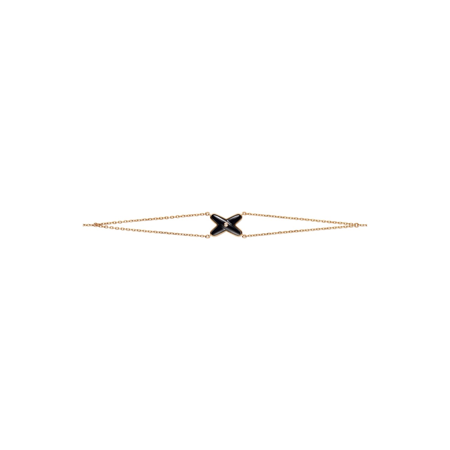 Bracelet Chaumet Jeux de Liens en or rose, onyx et diamant