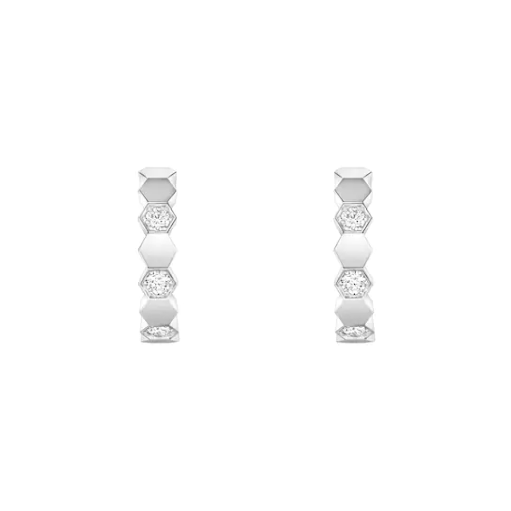 Boucles d'oreilles créoles Chaumet Bee My Love en or blanc et diamants