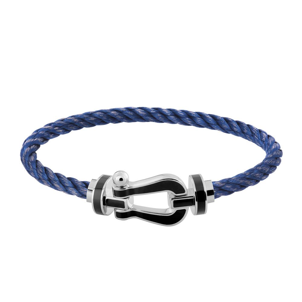 Achat Bracelet Fred Force Grand Mod Le Manille En Or Blanc Laque