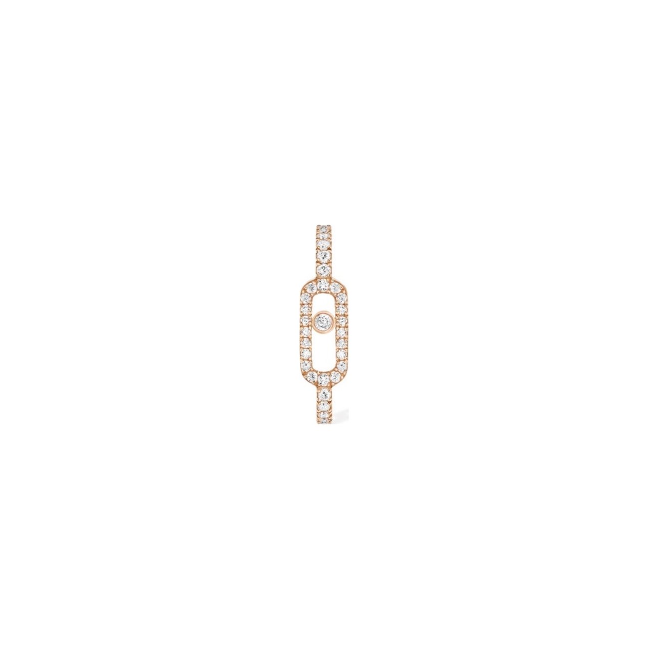 Mono boucle d'oreille Messika Move Uno en or rose et diamants