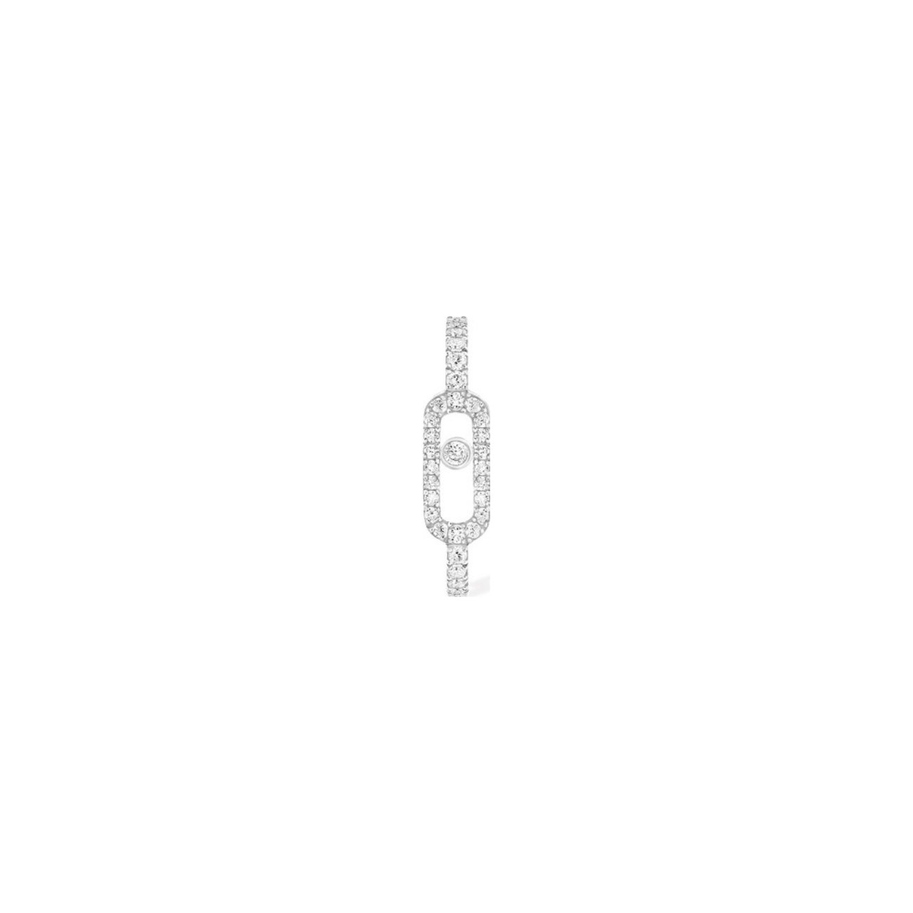 Mono boucle d'oreille Messika Move Uno en or blanc et diamants