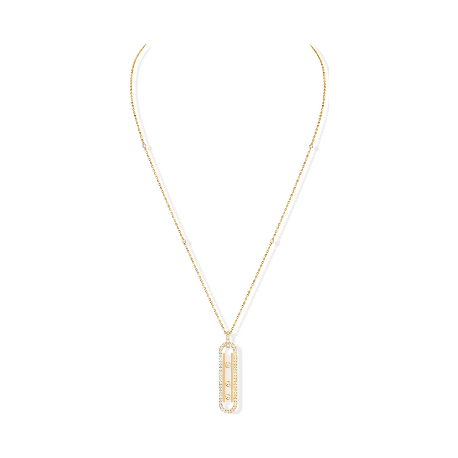 Collier Messika Move 10th PM pavé en or jaune et diamants