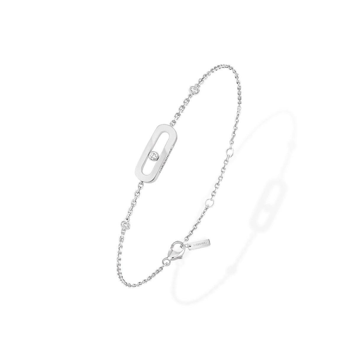 Bracelet Messika Move Uno en or blanc et diamants