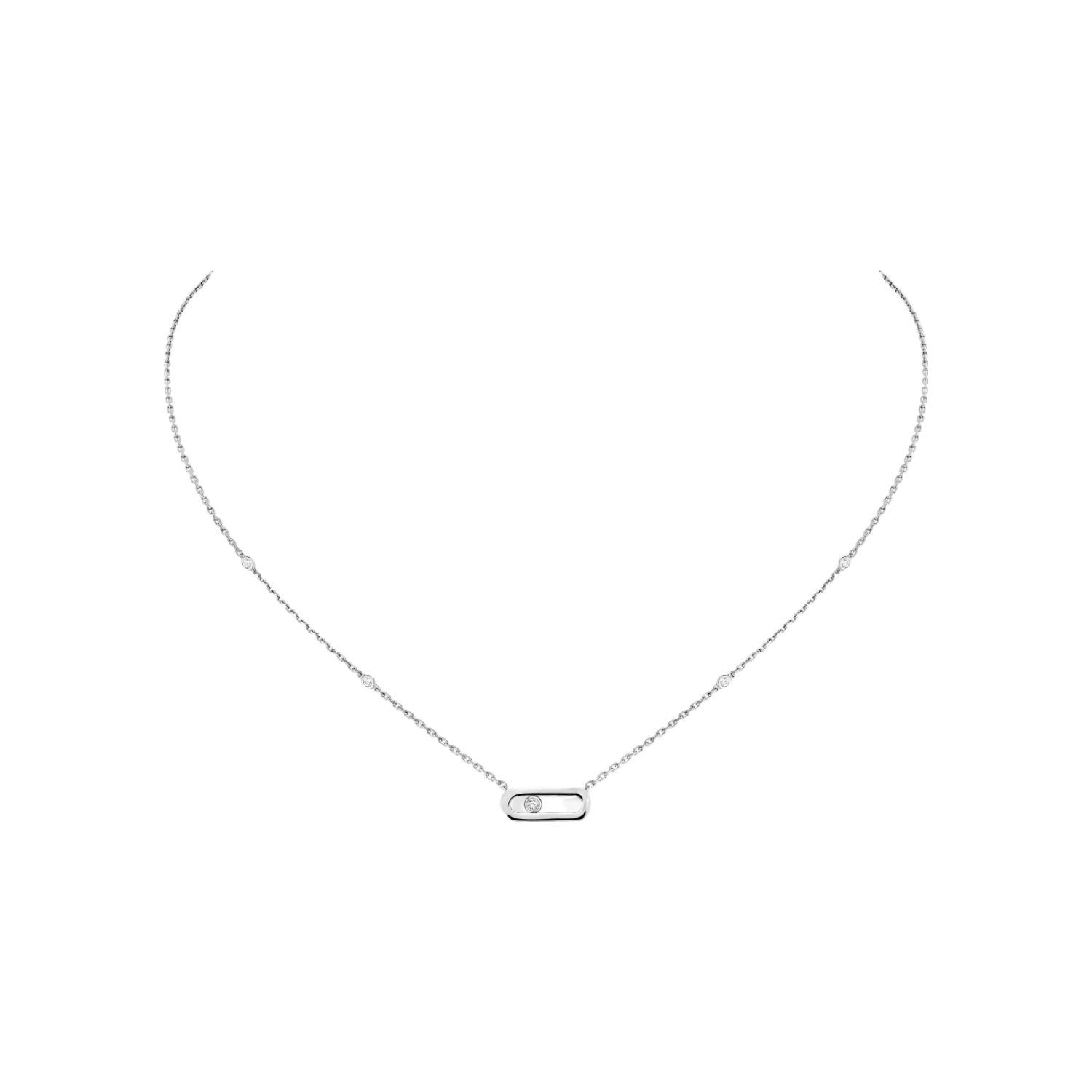 Collier Messika Move Uno en or blanc et diamant