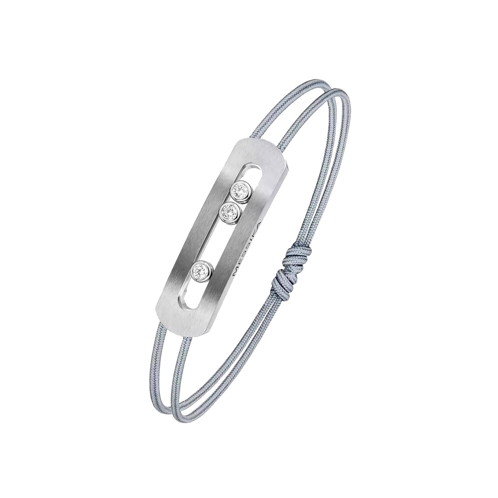 Bracelet cordon Messika Move Titanium en titane et diamants