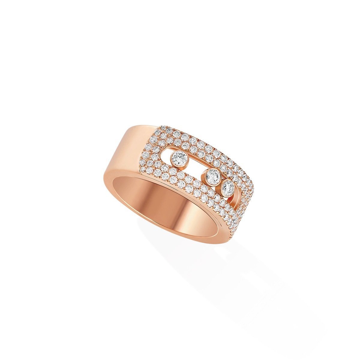 Bague Messika Move Noa GM pavée en or rose et diamants