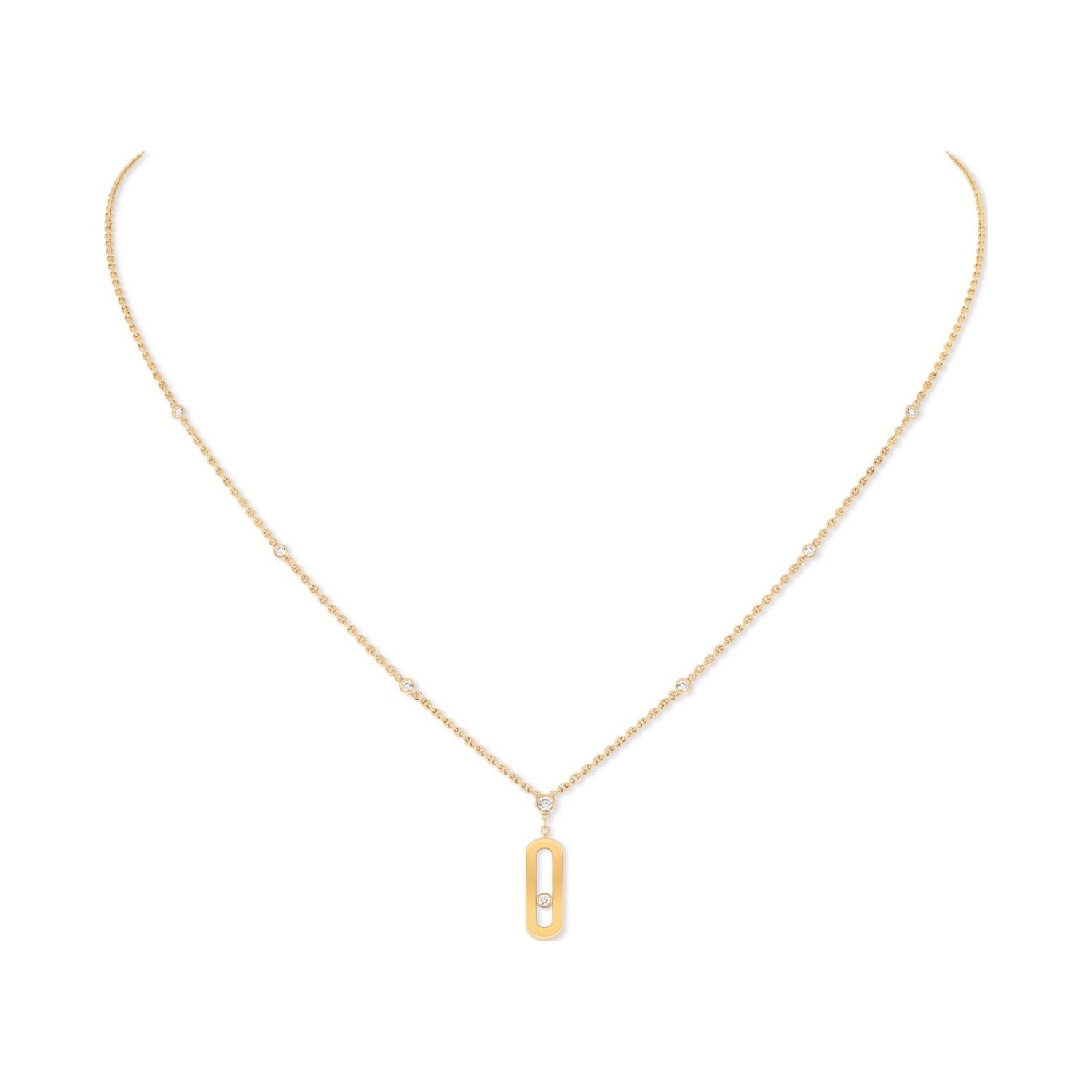 Collier long Messika Move Uno en or jaune et diamants