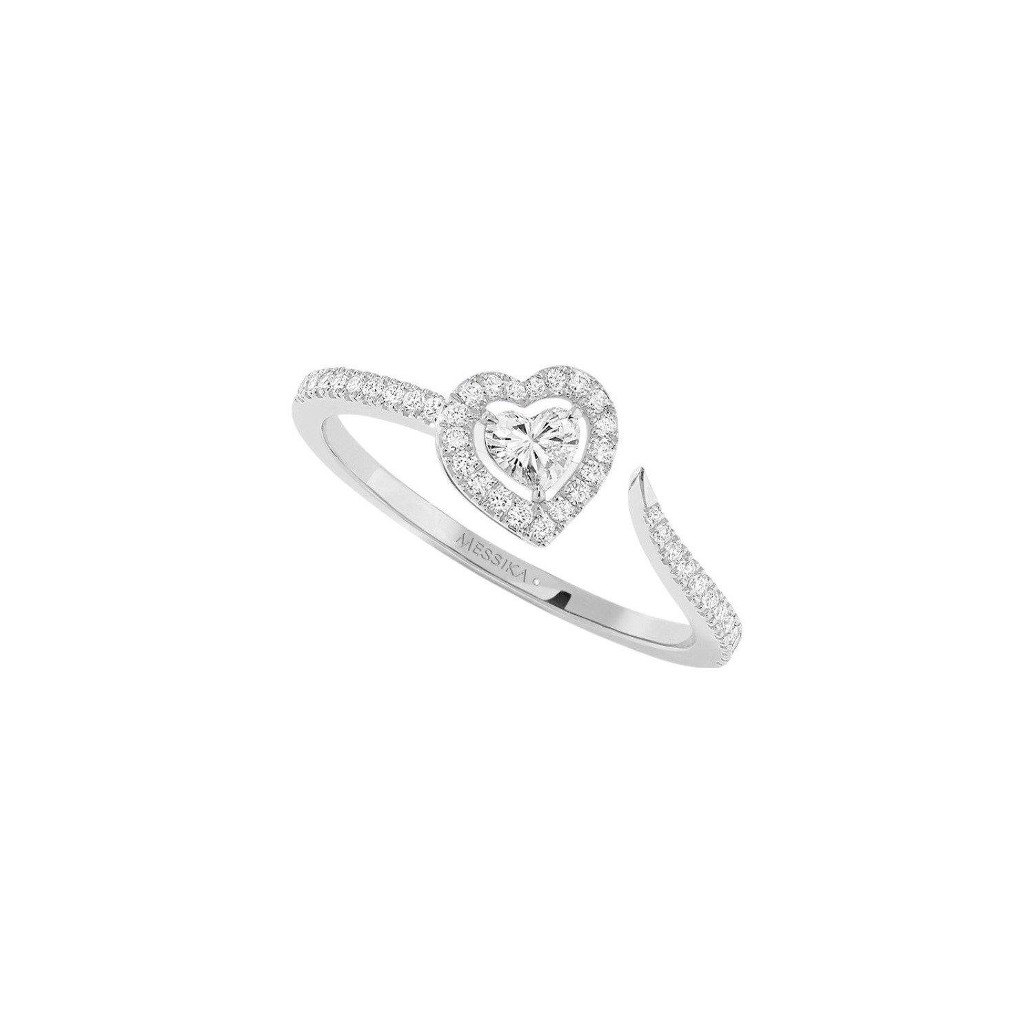 Bague Messika Joy Coeur pavée en or blanc et diamants 0.15ct