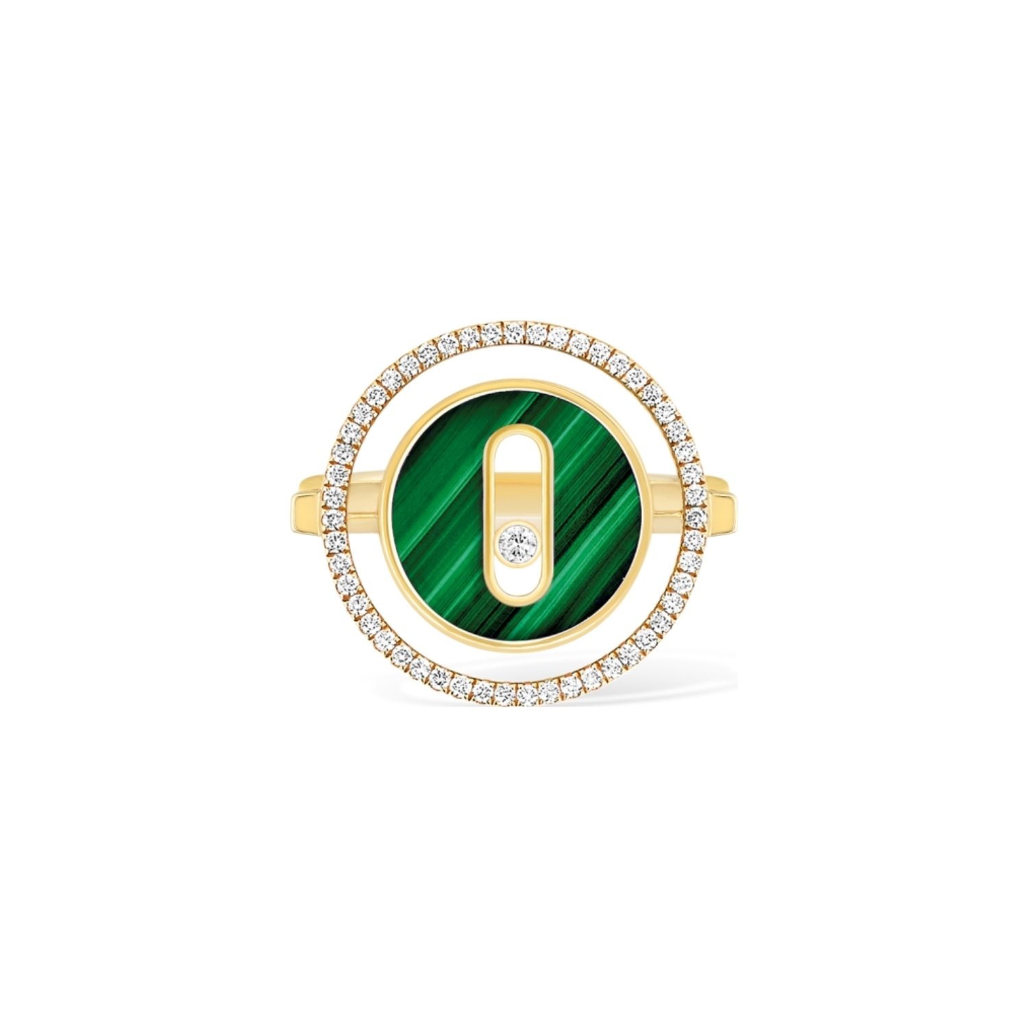 Bague Messika Lucky Move PM en or jaune, malachite et diamants