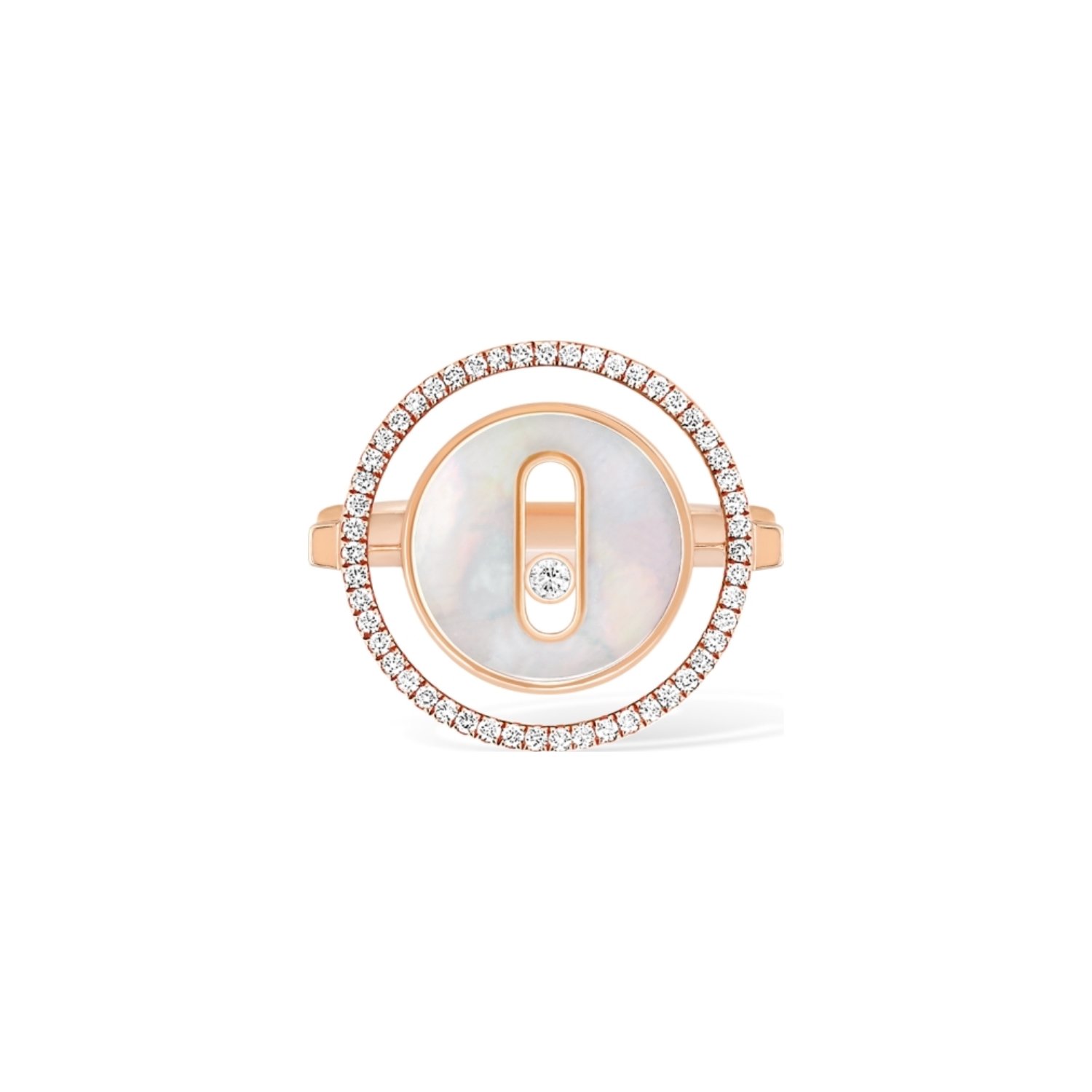 Bague Messika Lucky Move PM en or rose, nacre et diamants