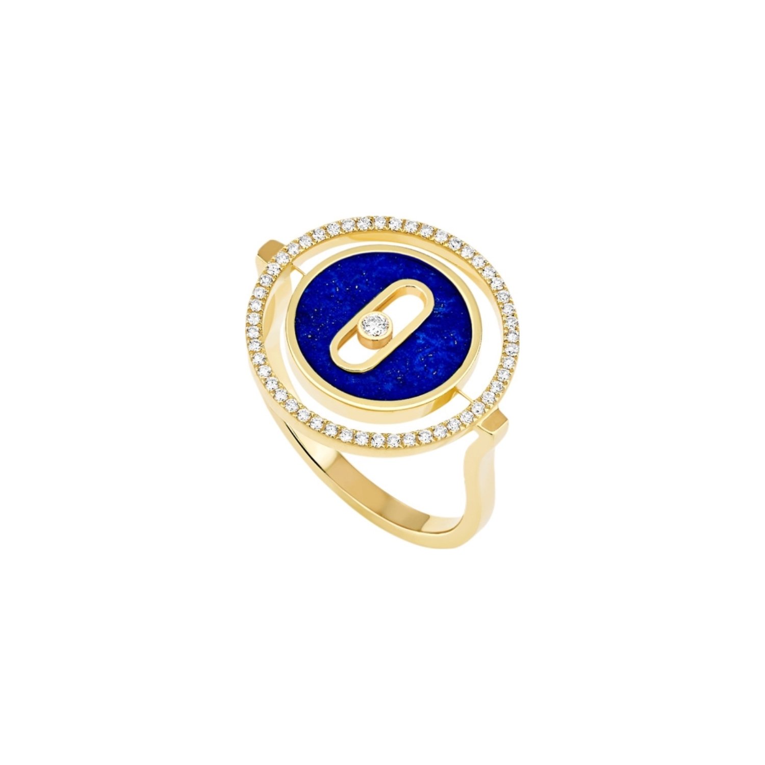 Bague Messika Lucky Move PM en or jaune, lapis-lazuli et diamants