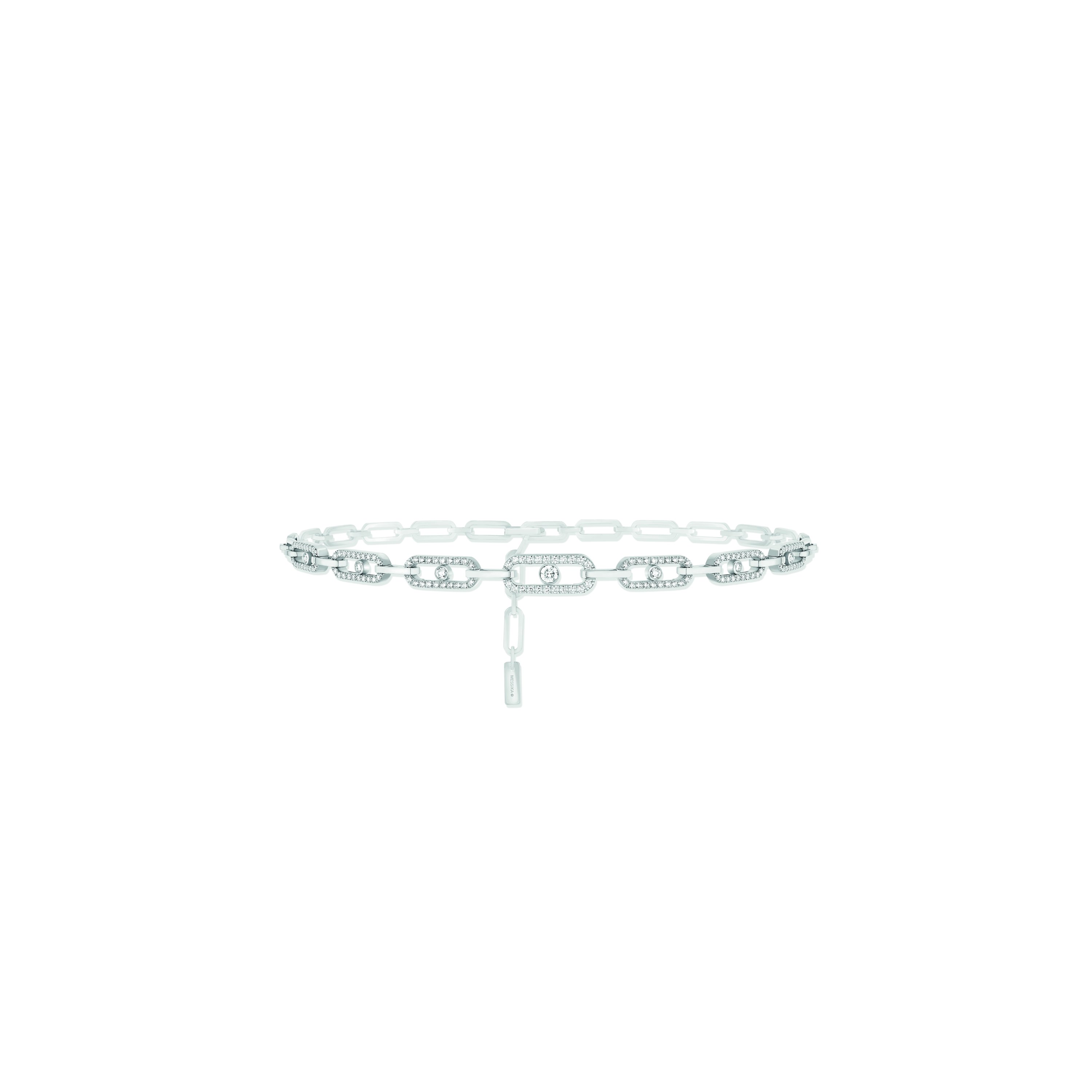 Collier choker Messika Move Link Multi en or blanc et diamants