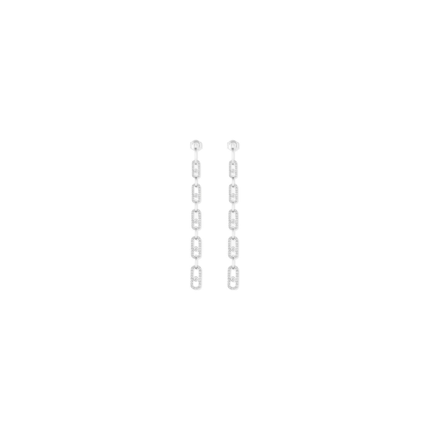 Boucles d'oreilles Messika Move Uno en or blanc et diamants