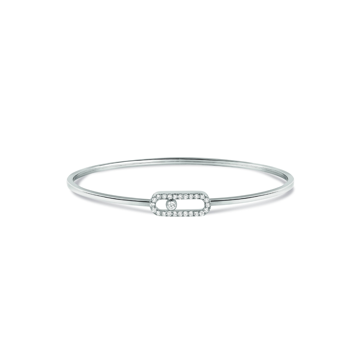 Bracelet Messika Move Uno MM pavé en or blanc et diamants