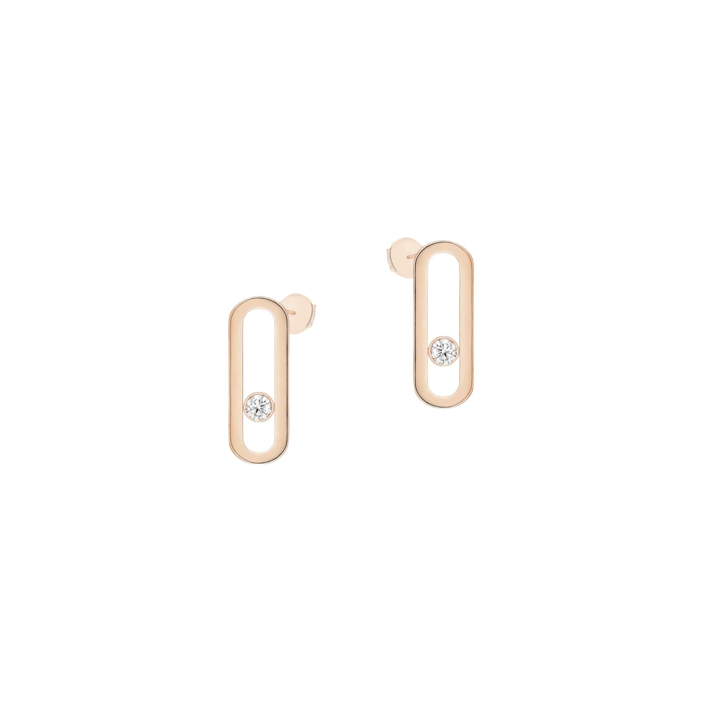 Boucles d'oreilles Messika Move Uno GM en or rose et diamants