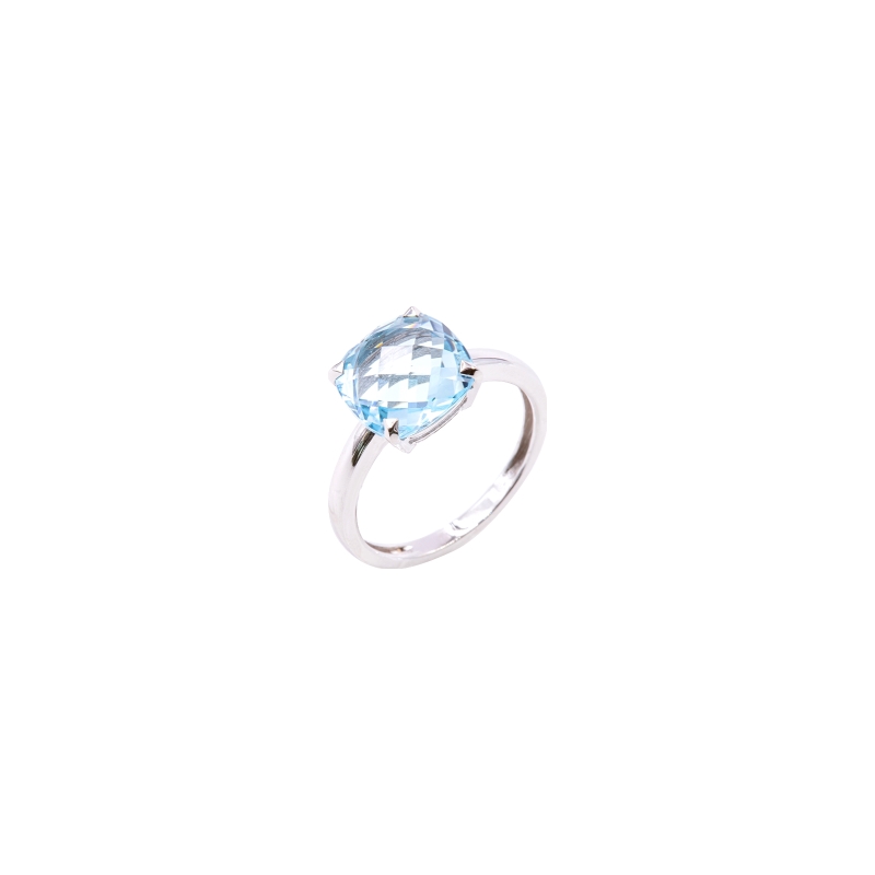 Bague Cesare Pompanon Poppy Blue en or blanc et topaze sky blue