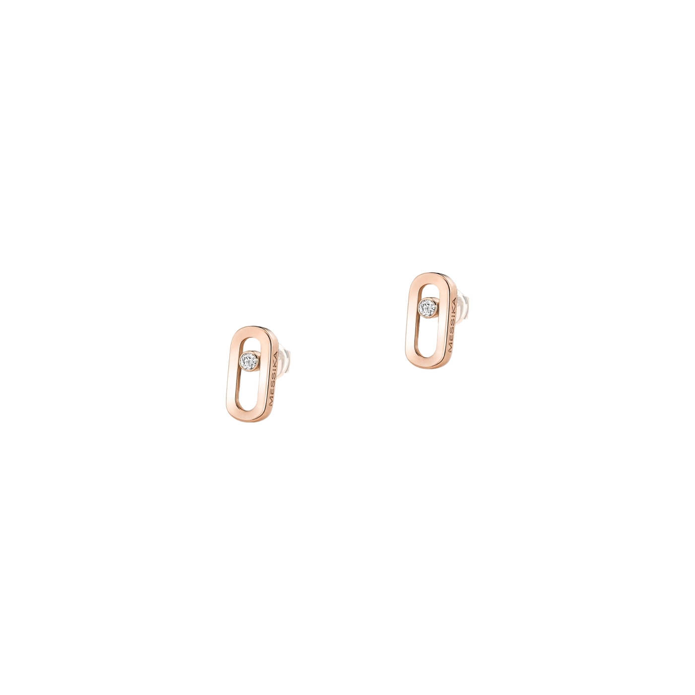 Puces d'oreilles Messika Move Uno en or rose et diamants