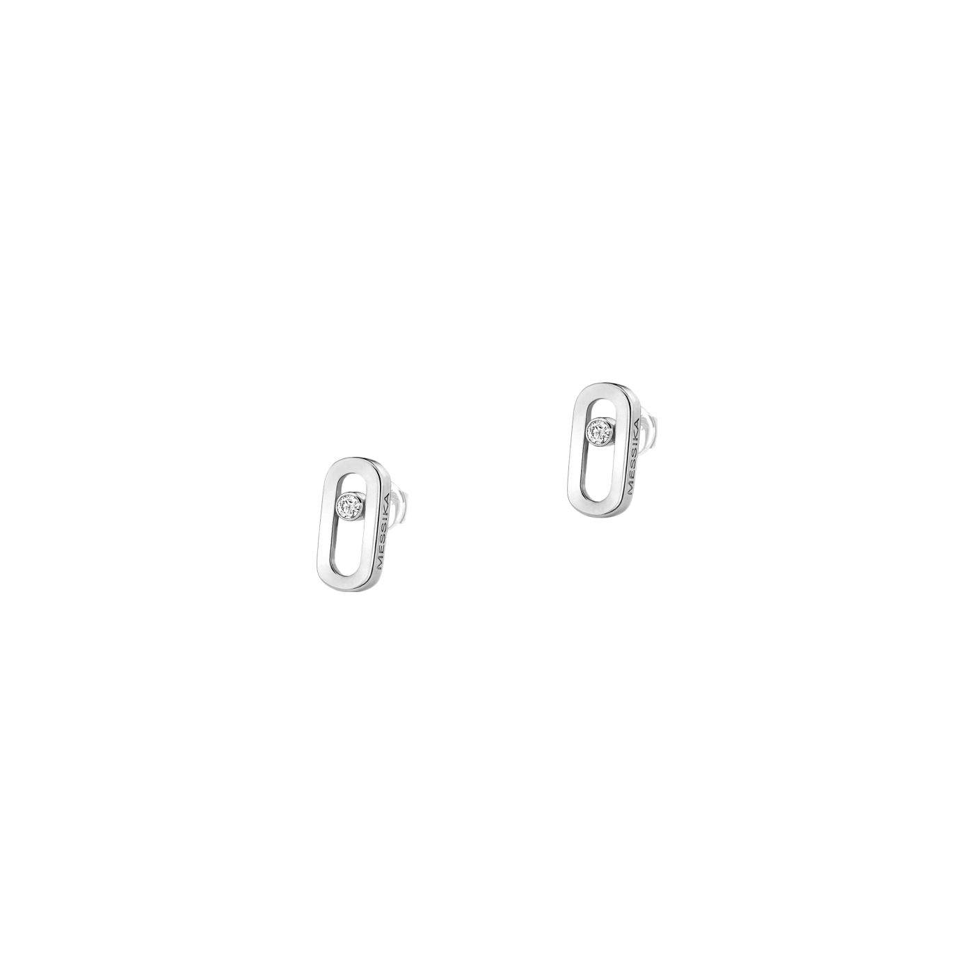 Puces d'oreilles Messika Move Uno en or blanc et diamants