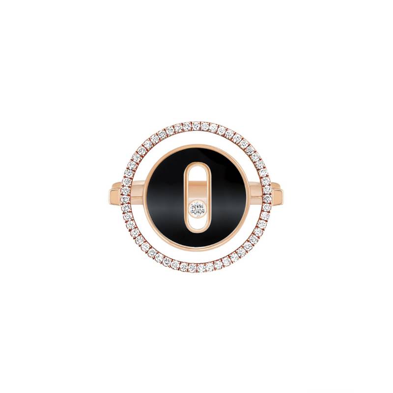 Bague Messika Lucky Move PM en or rose, onyx et diamants