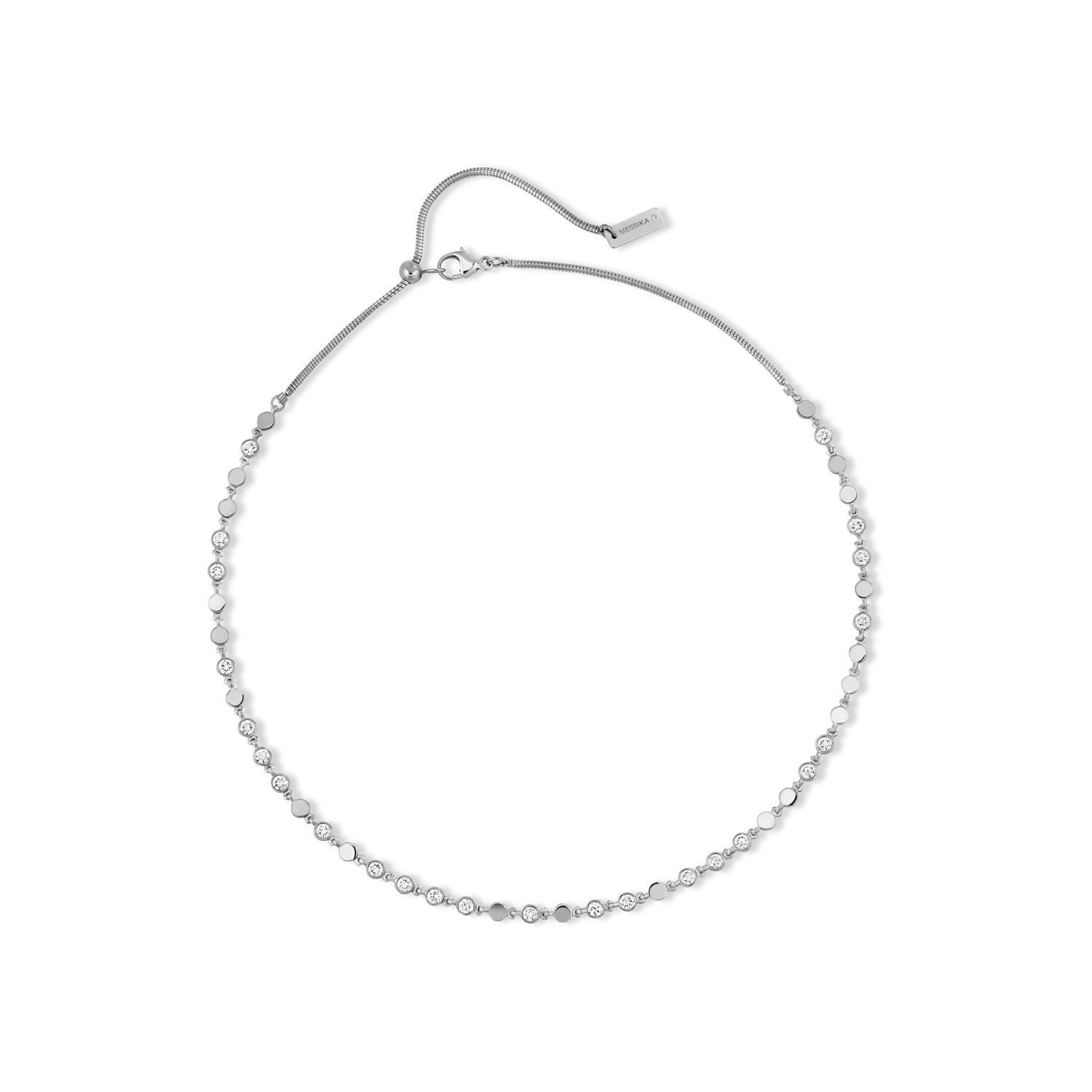Collier Messika D-Vibes PM en or blanc et diamants