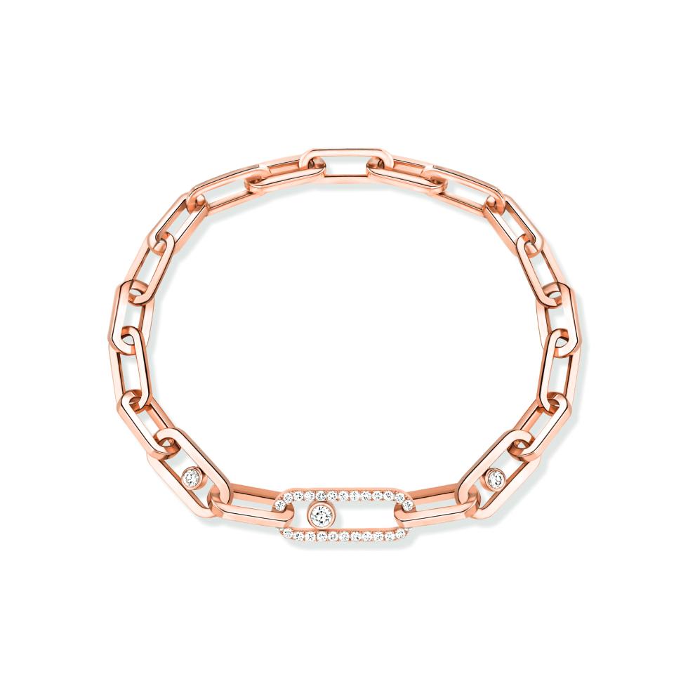 Bracelet Messika Move Link en or rose et diamants