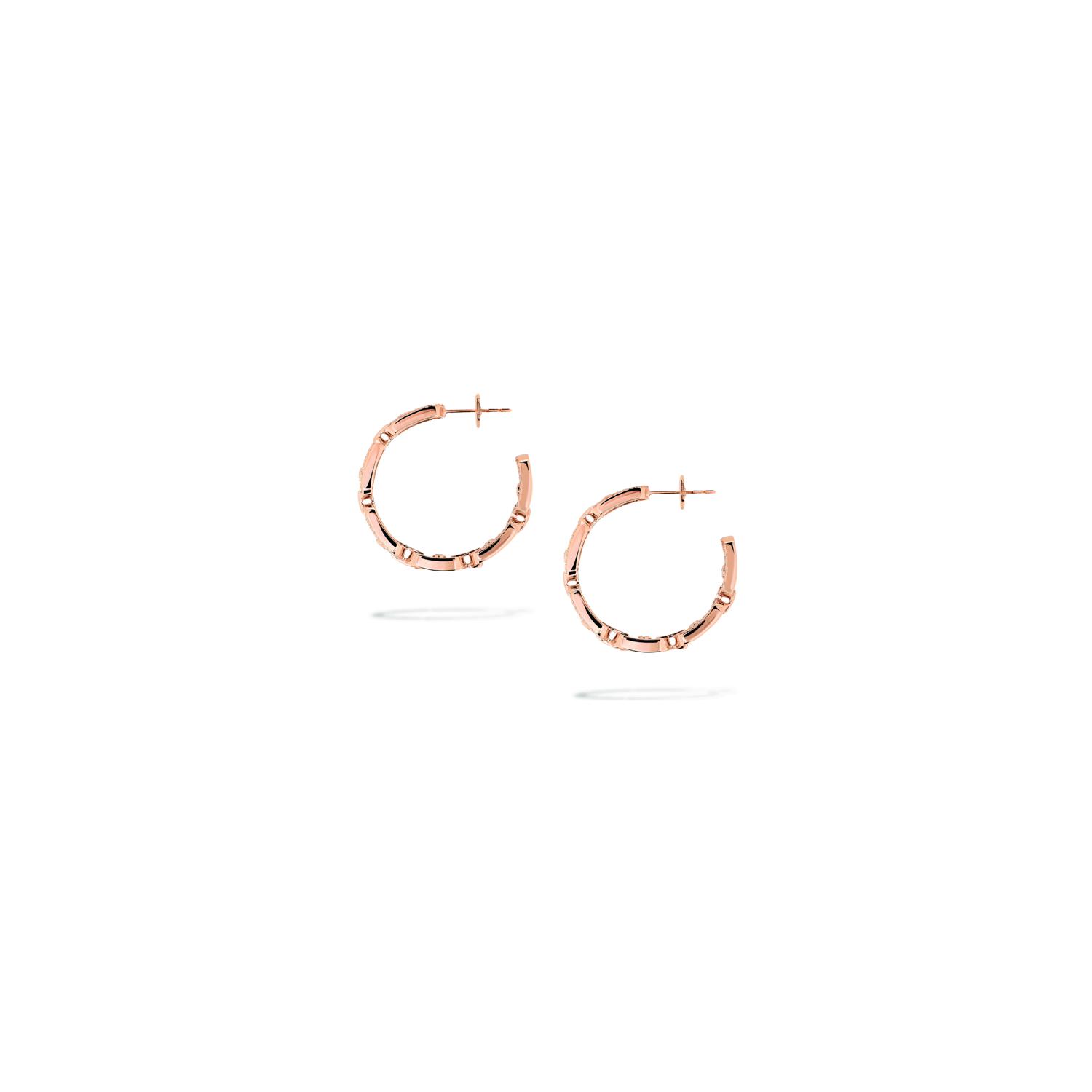 Boucles d'oreilles créoles Messika Move Link PM en or rose et diamants