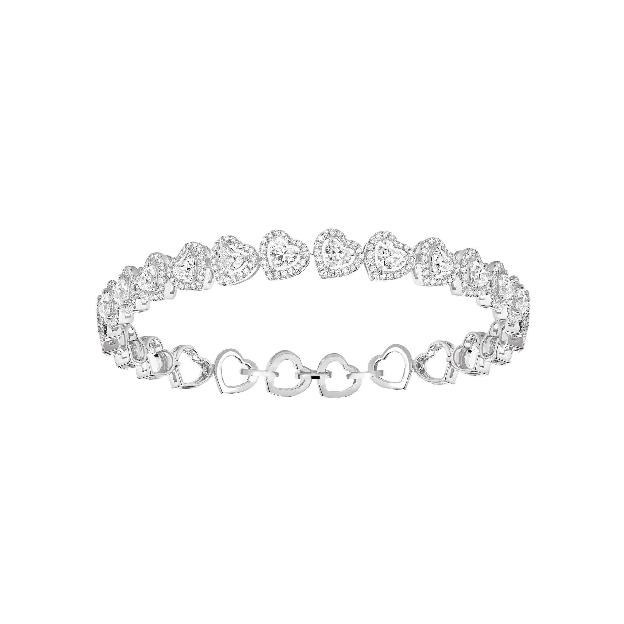 Bracelet Messika Rivière Joy Cœur en or blanc et diamants