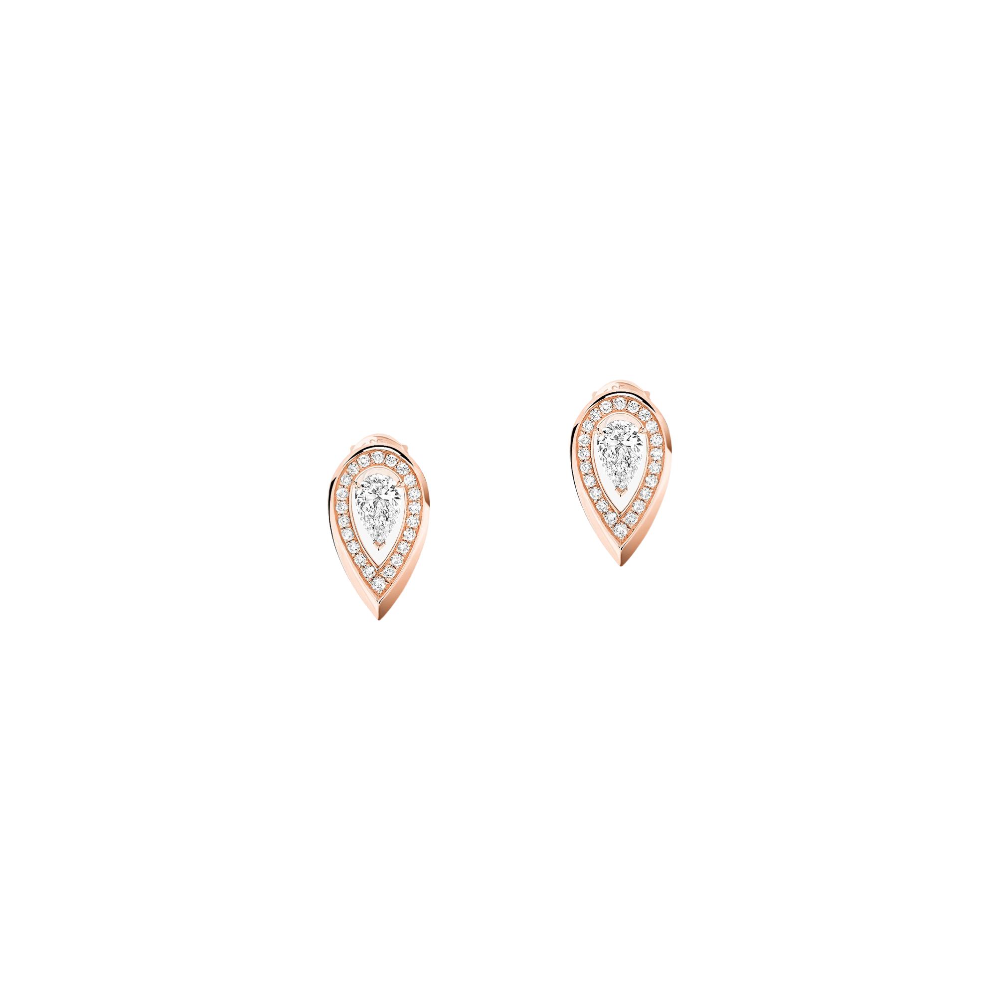 Boucles d'oreilles Messika Fiery en or rose et diamants 2x0.10ct