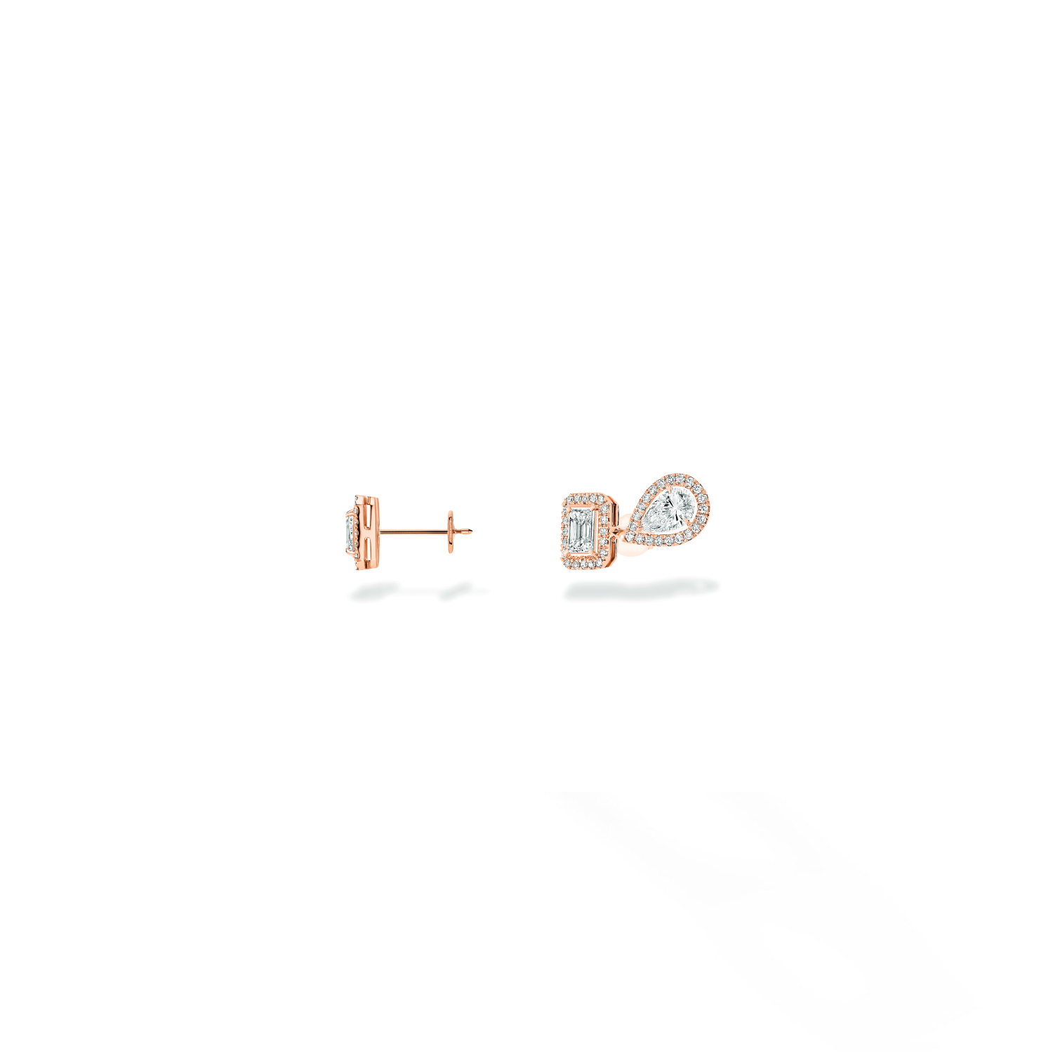 Boucles d'oreilles Messika My Twin 1+2 en or rose et diamants 3x0.20ct