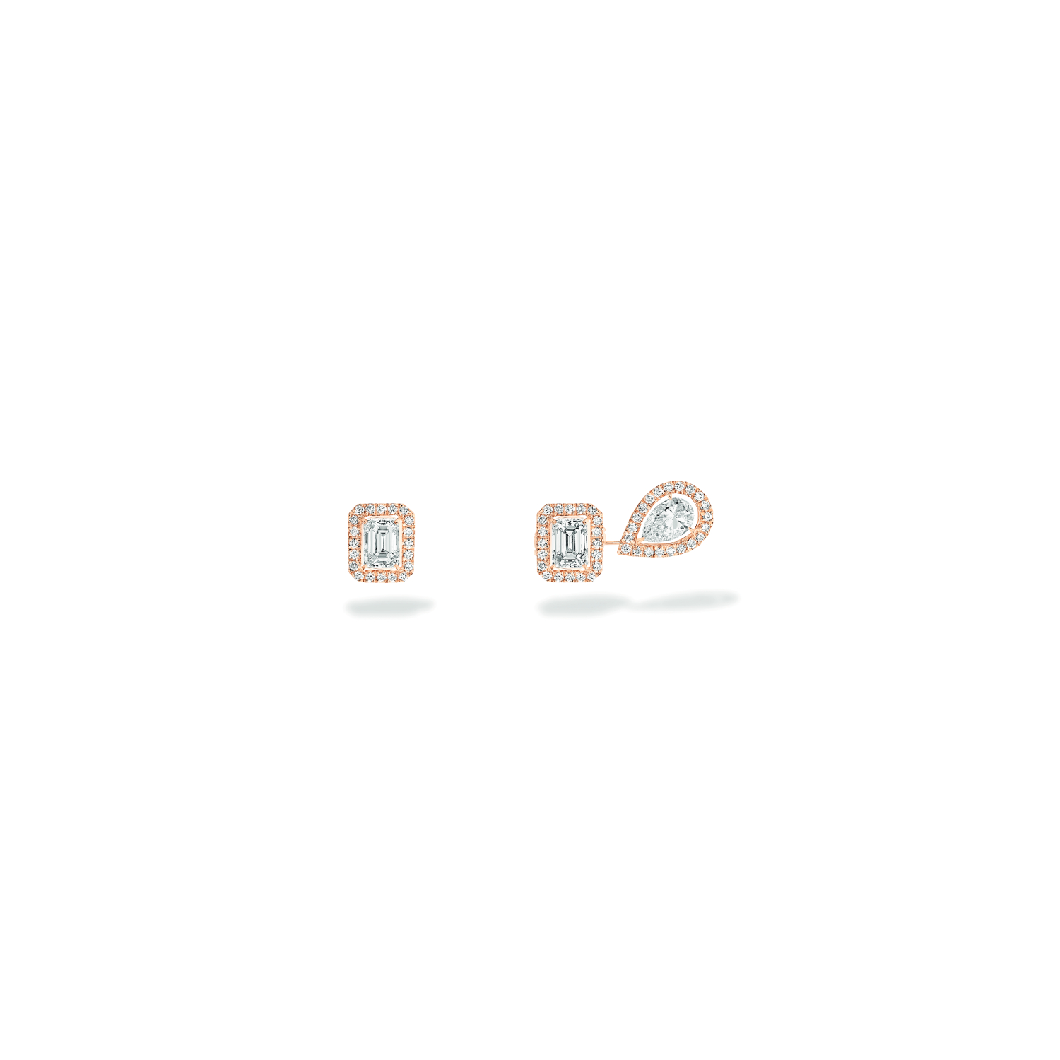 Boucles d'oreilles Messika My Twin 1+2 en or rose et diamants 3x0.20ct