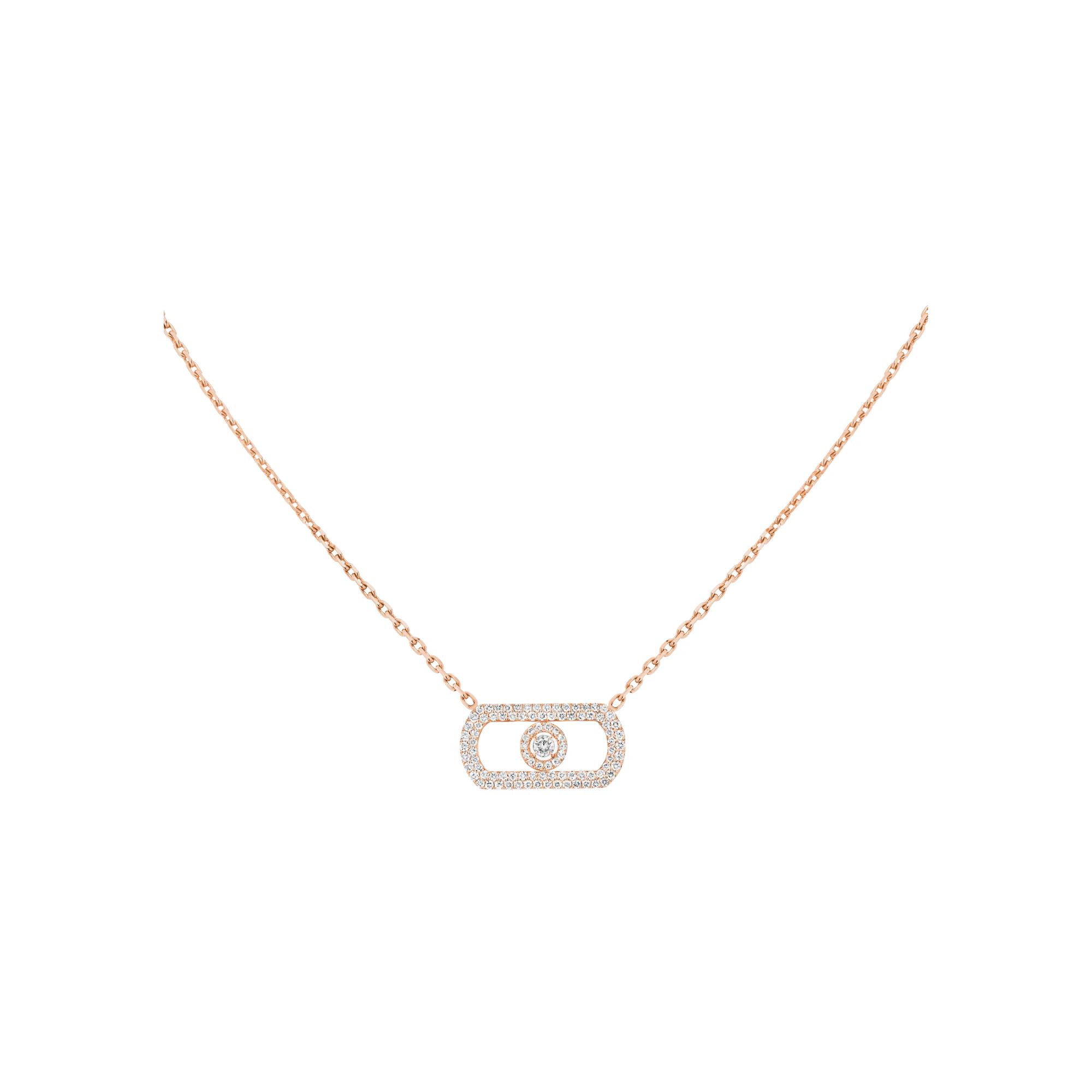 Collier Messika So Move pavé en or rose et diamants