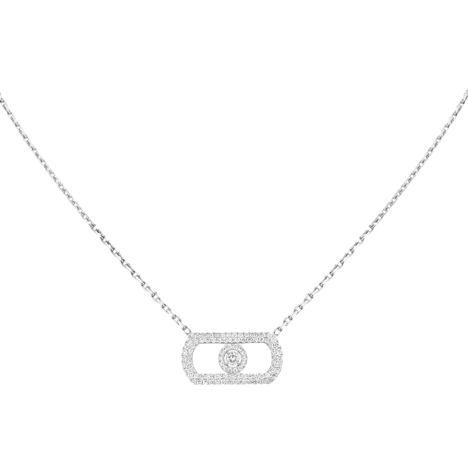 Collier Messika So Move pavé en or blanc et diamants