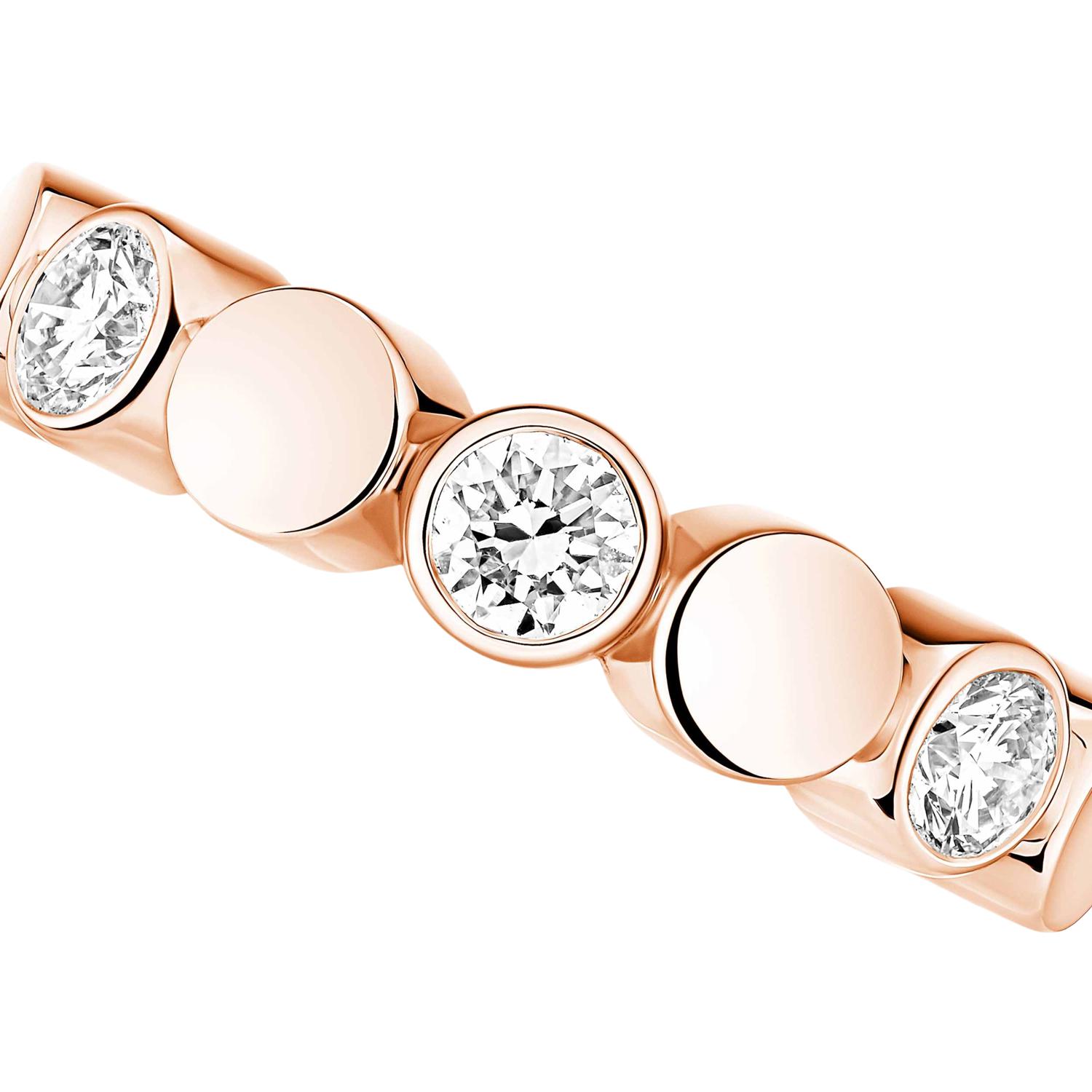 Mono boucle d'oreille clip milieu Messika D-Vibes en or rose et diamants